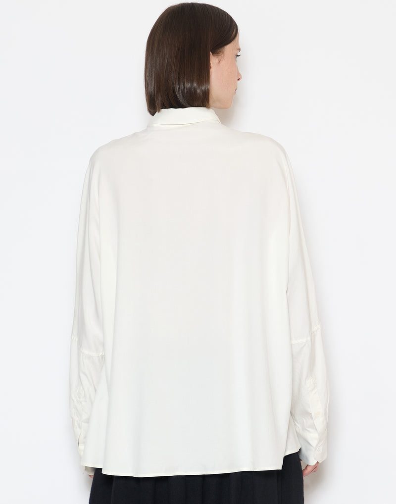 Off White Silk Waga Soleil Shirt