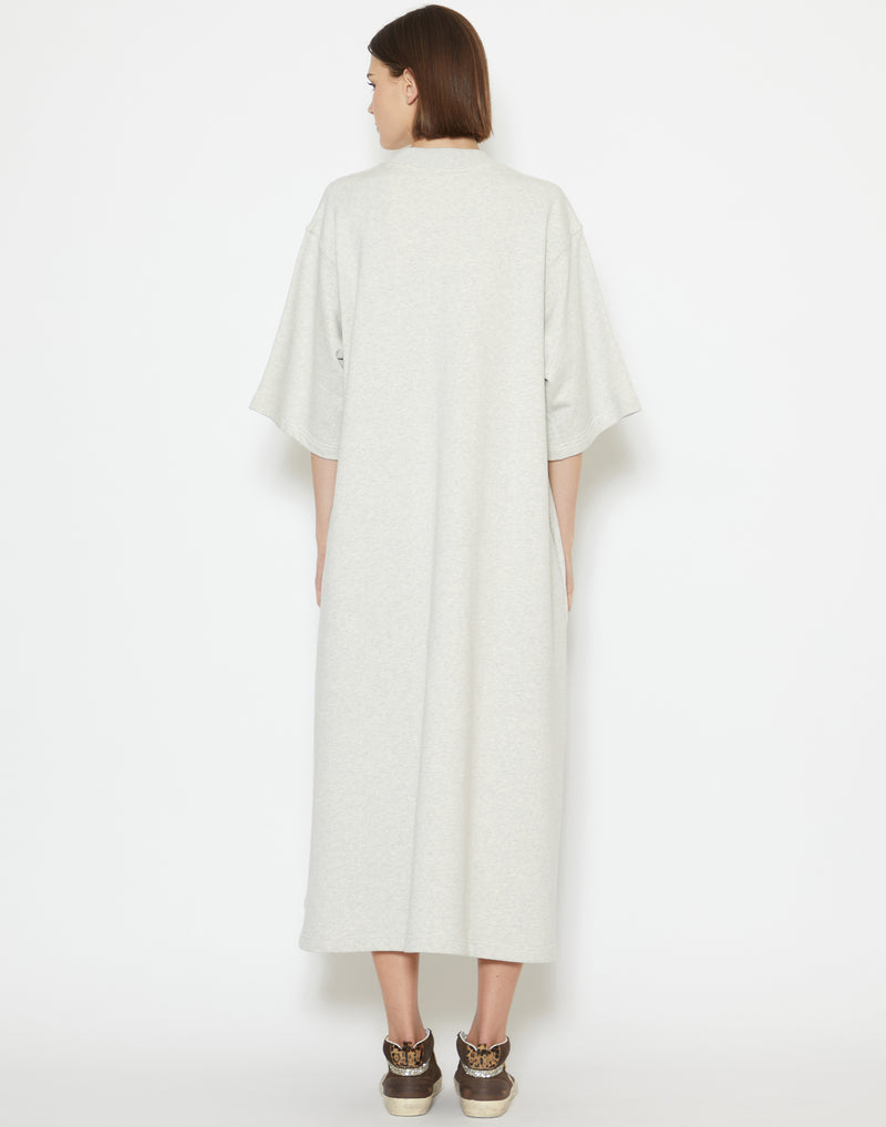 Pearl Melange Cotton Fleece Tatum Dress