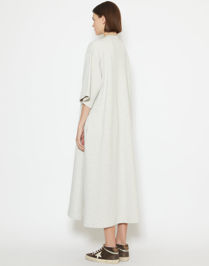 Pearl Melange Cotton Fleece Tatum Dress