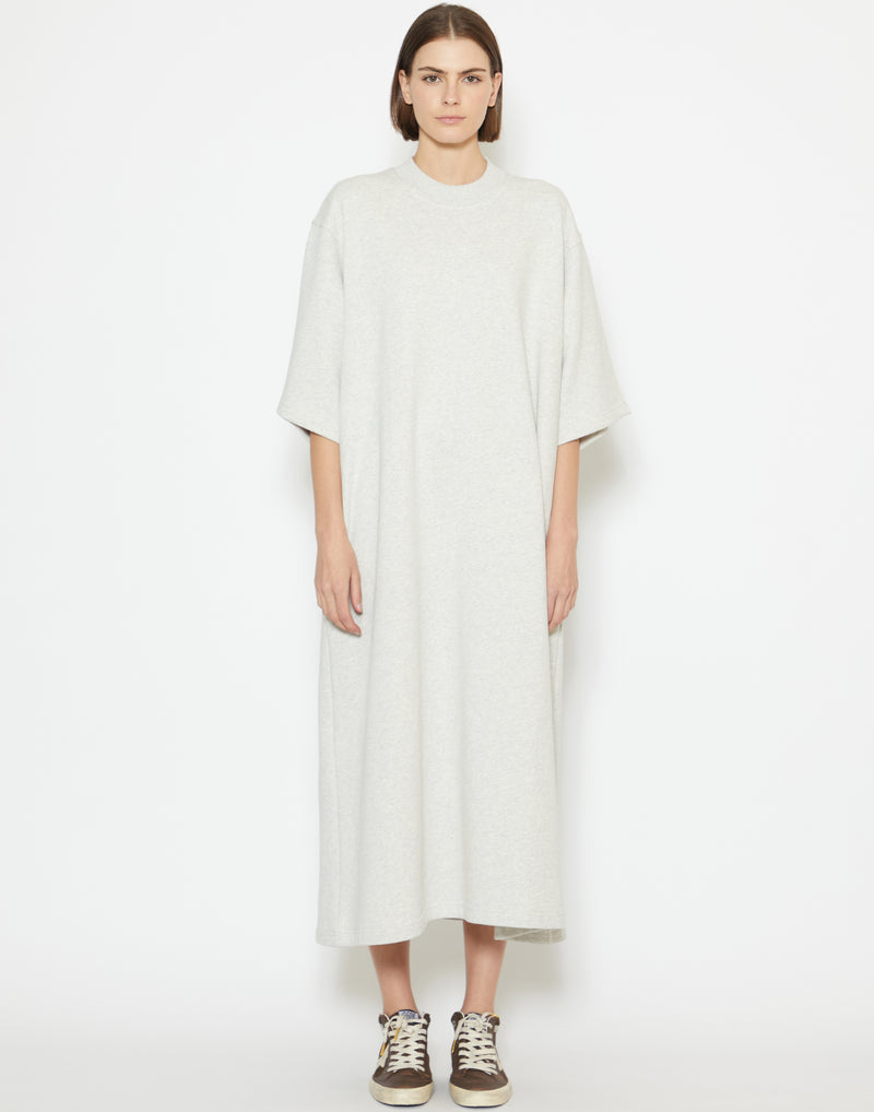 Pearl Melange Cotton Fleece Tatum Dress