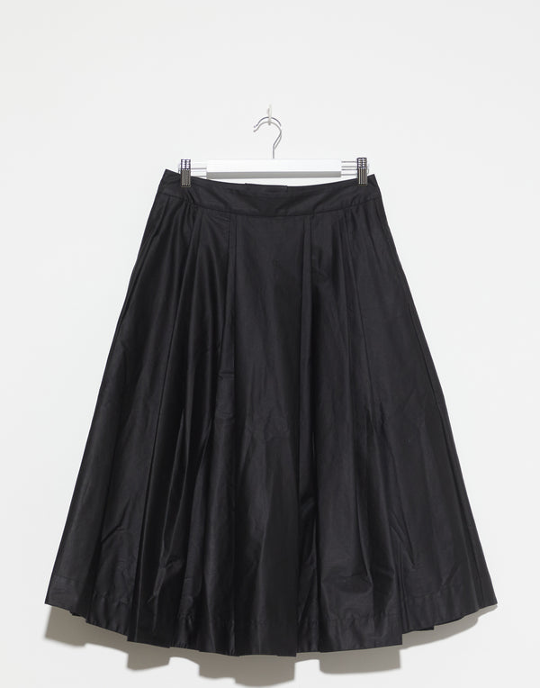 Black Lacquered Cotton Anarchic Skirt