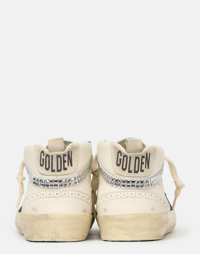 White & Swarovski® Crystal Mid Star Sneakers