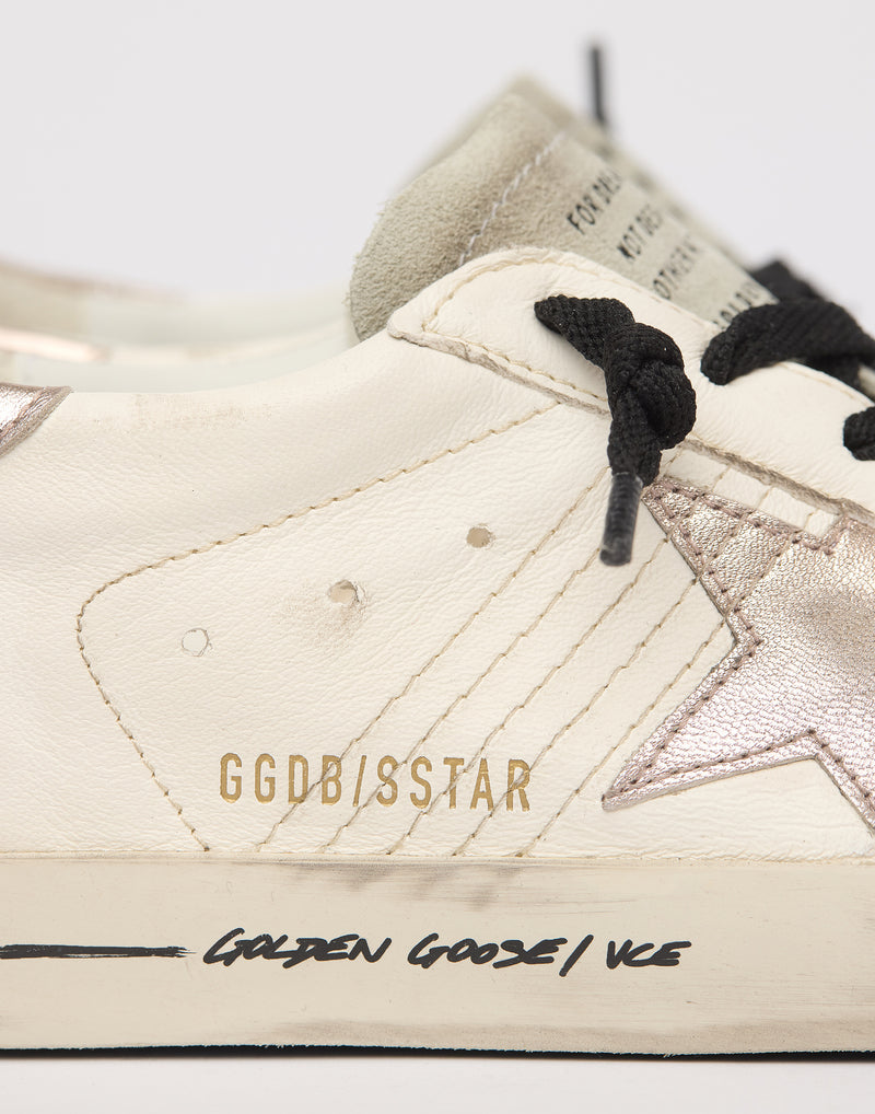 White & Metallic Quartz Superstar Sneakers