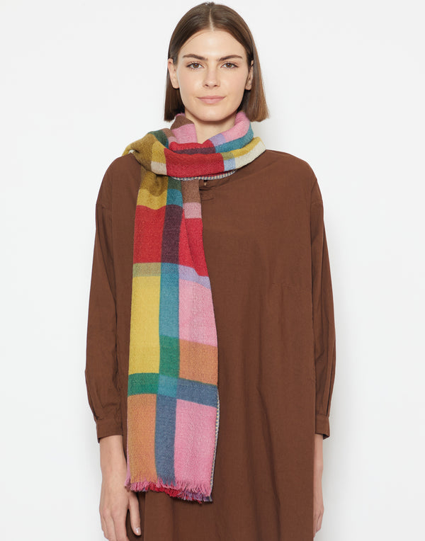 Fiesta Check Wool Stole