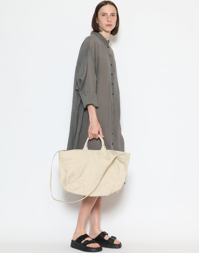 Natural Linen & Metallic Foil Big Dado Tote