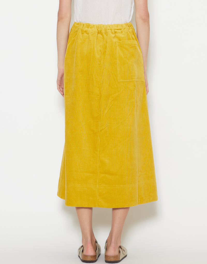 Heliodor Yellow Cotton Corduroy Skirt