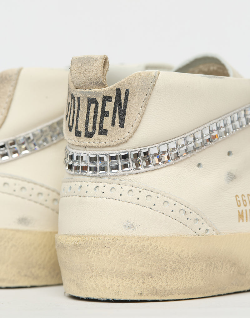 White & Swarovski® Crystal Mid Star Sneakers