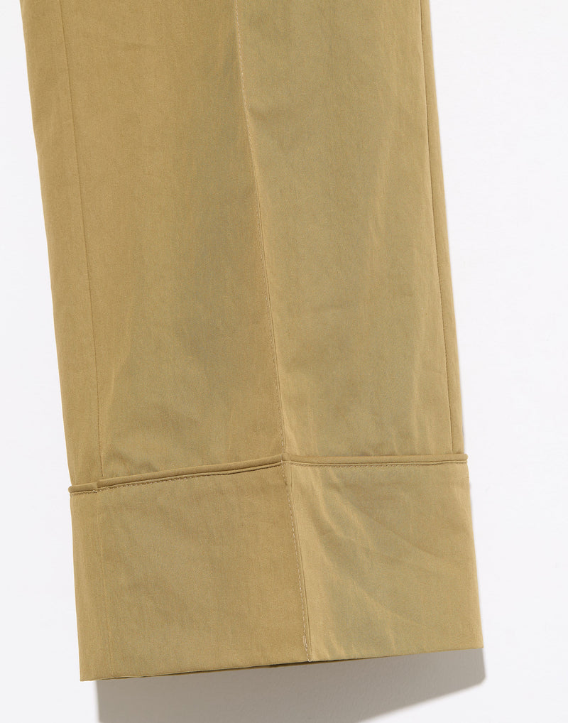 Khaki Cotton Blend Panesh Pants