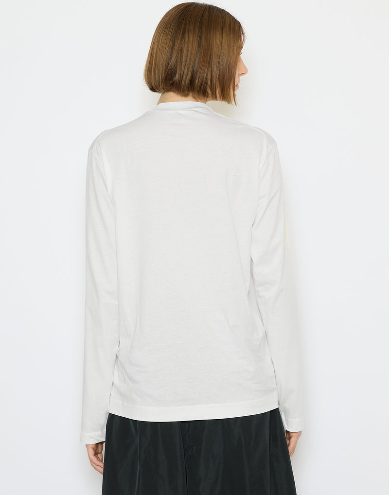 Off White Cotton Long Sleeve Thrill T-Shirt