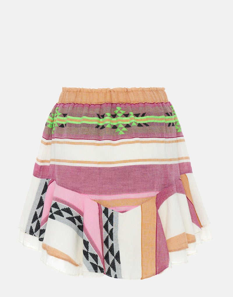 Pink & Green Cotton Blend Natalia Skirt