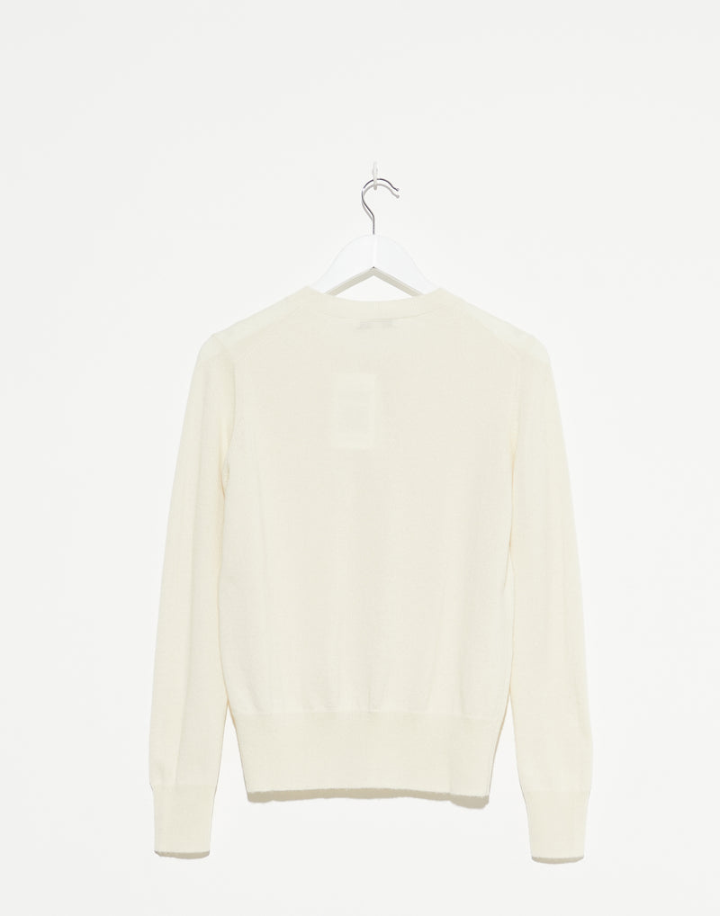 Cream Cashmere Crew Neck Cardigan