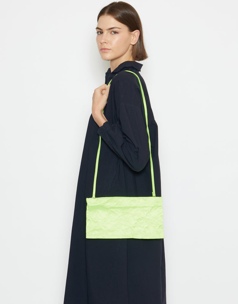 Fluro Green Satin Greta Bag