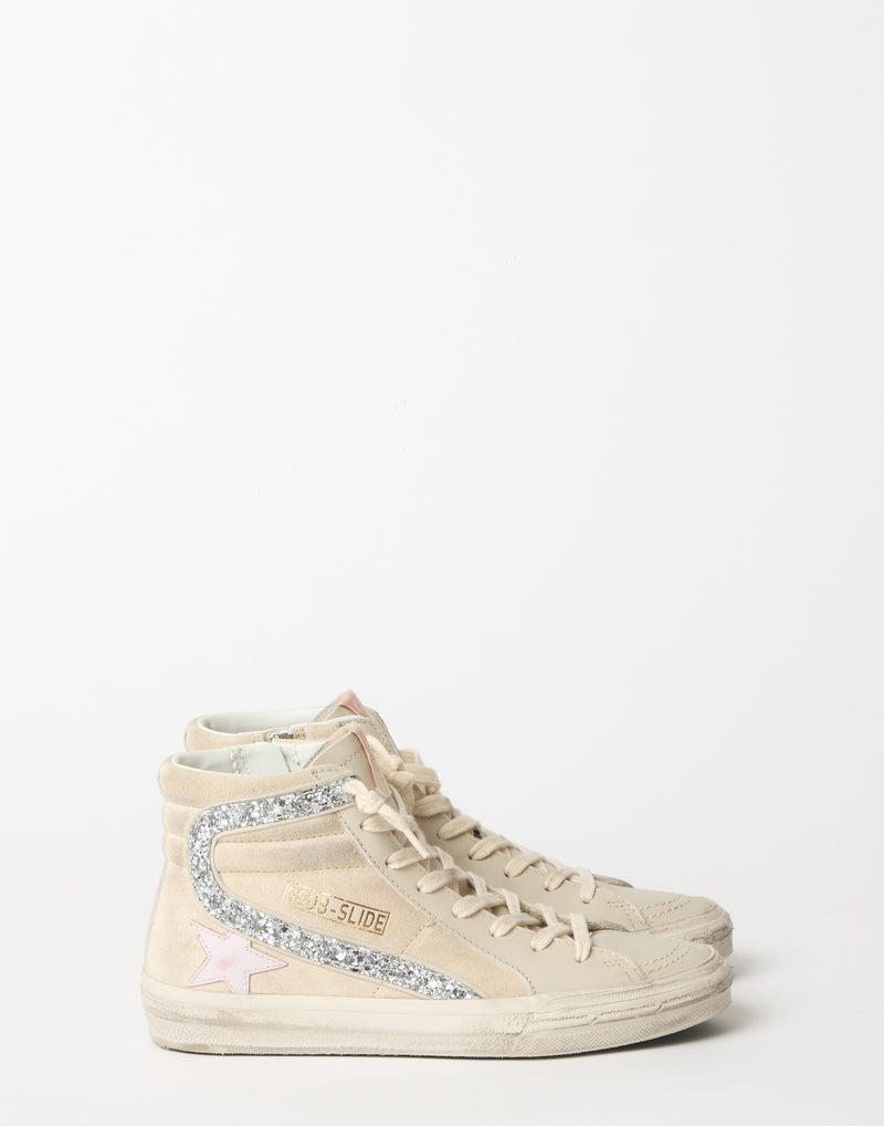 Seed Pearl Suede & Glitter Slide Sneakers