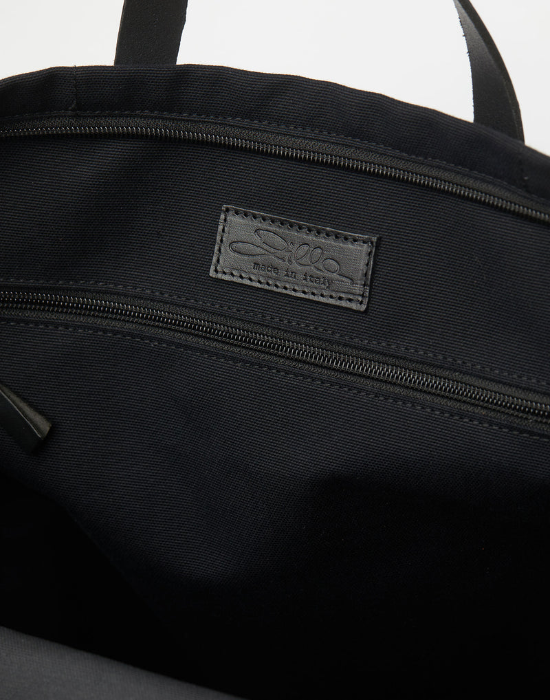 Black Cotton Canvas Rucksack