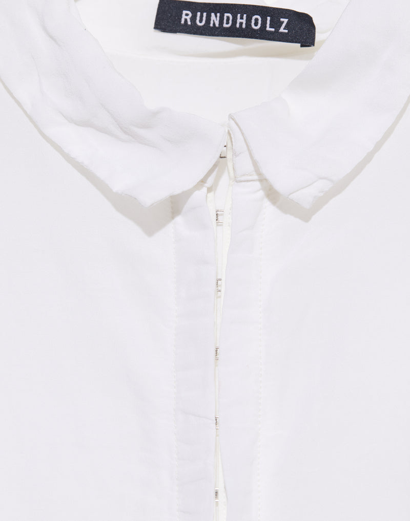 Off White Viscose & Silk Blouse