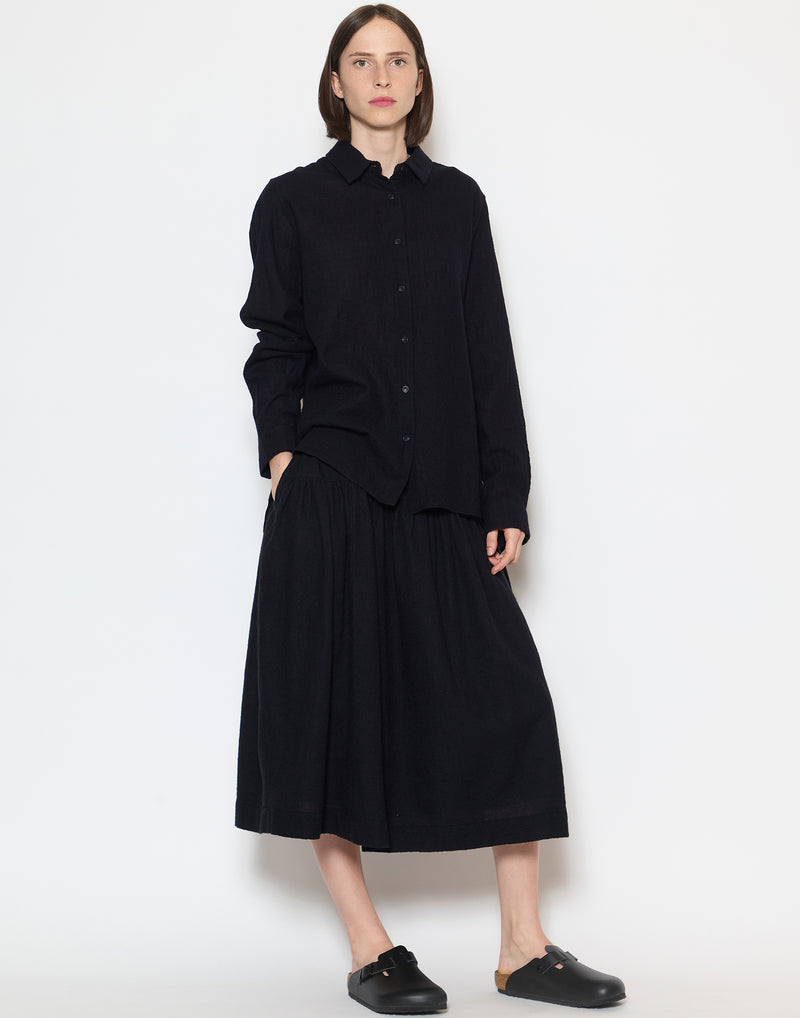 Black Washed Wool Up Up Skirt