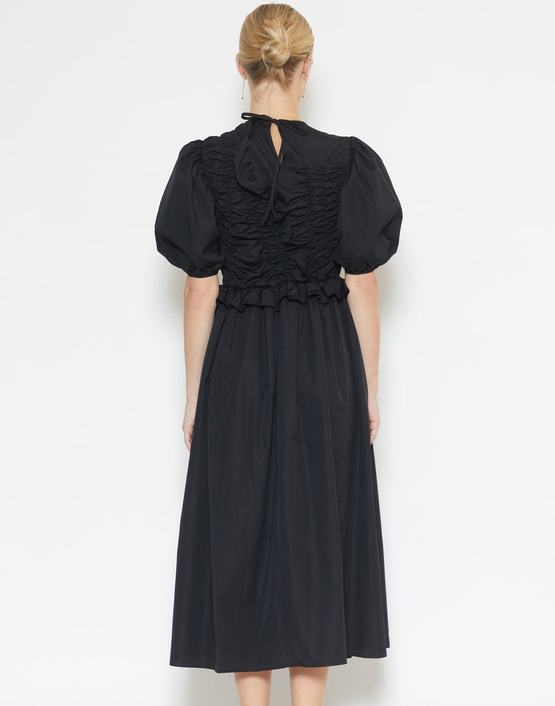 Black Cotton Poplin Oriella Dress