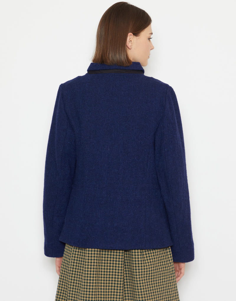 Blue Harris Tweed Wool Vitalba Jacket