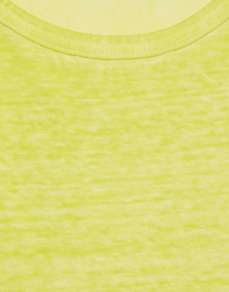 Fluro Yellow Linen & Silk Sleeveless Top