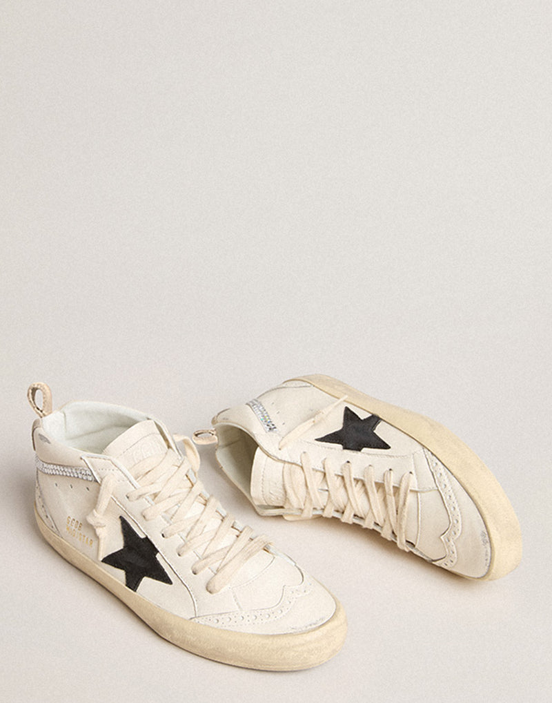 White & Swarovski® Crystal Mid Star Sneakers