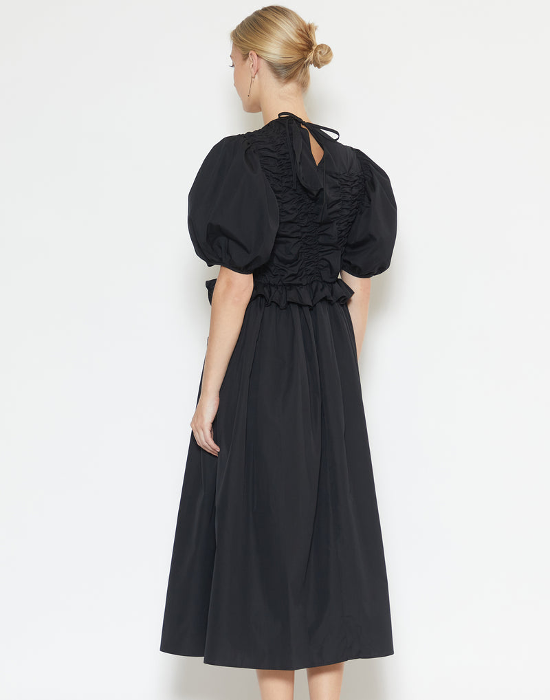 Black Cotton Poplin Oriella Dress