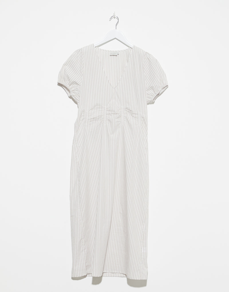 Lake Stripe Cotton Poplin Pinched Dress