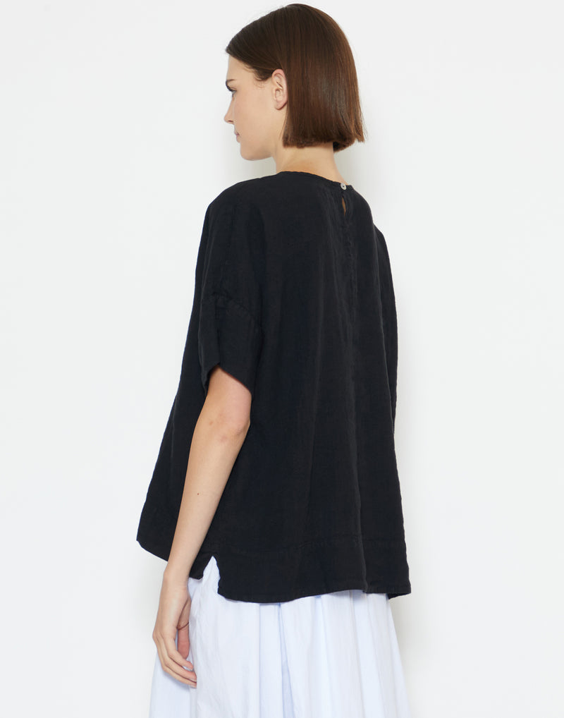 Black Linen Avril Top