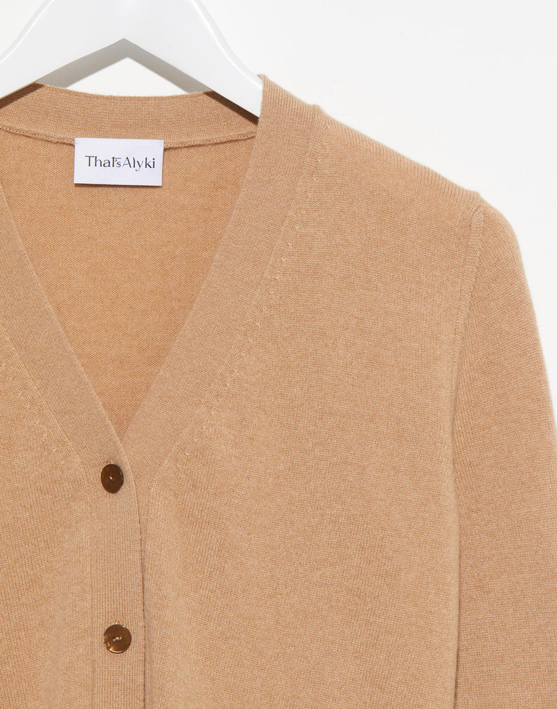 Camel Cashmere Patsy Cardigan