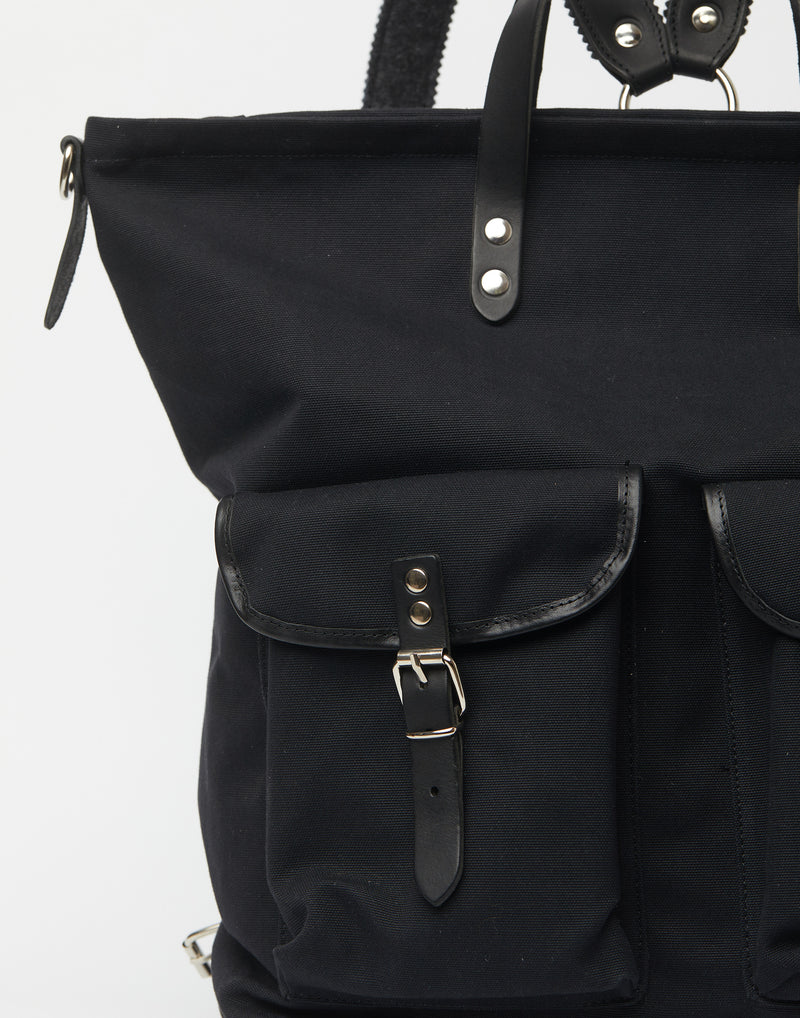 Black Cotton Canvas Rucksack