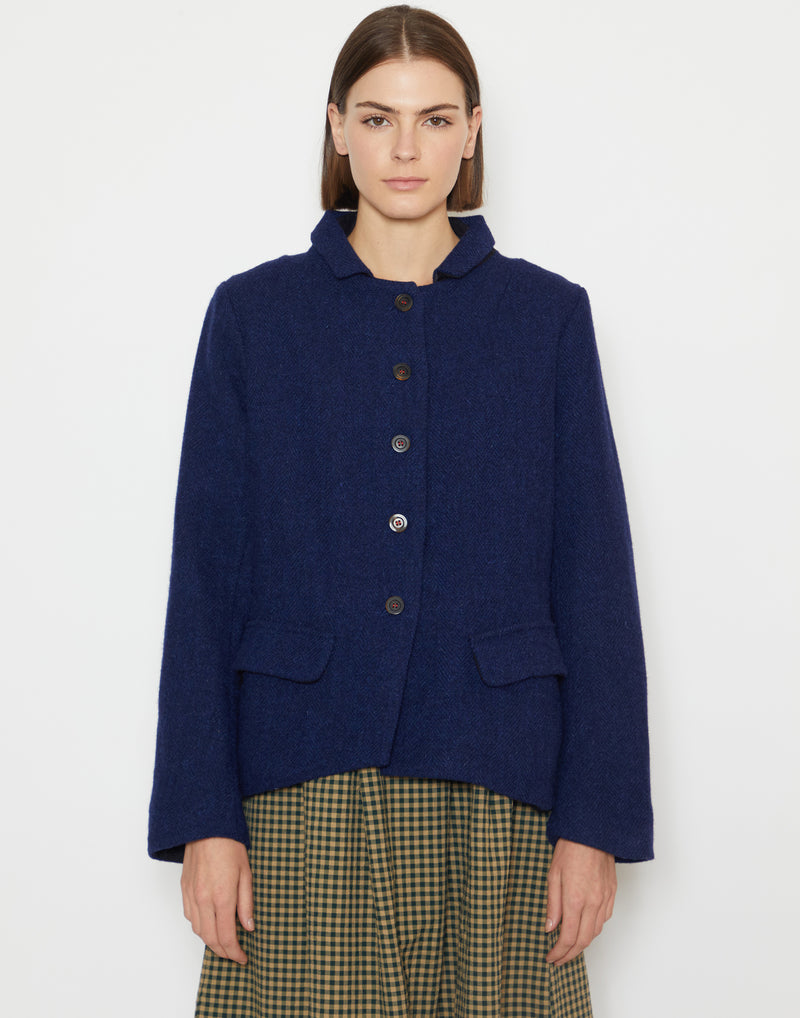 Blue Harris Tweed Wool Vitalba Jacket