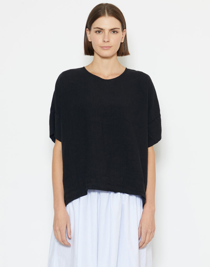 Black Linen Avril Top