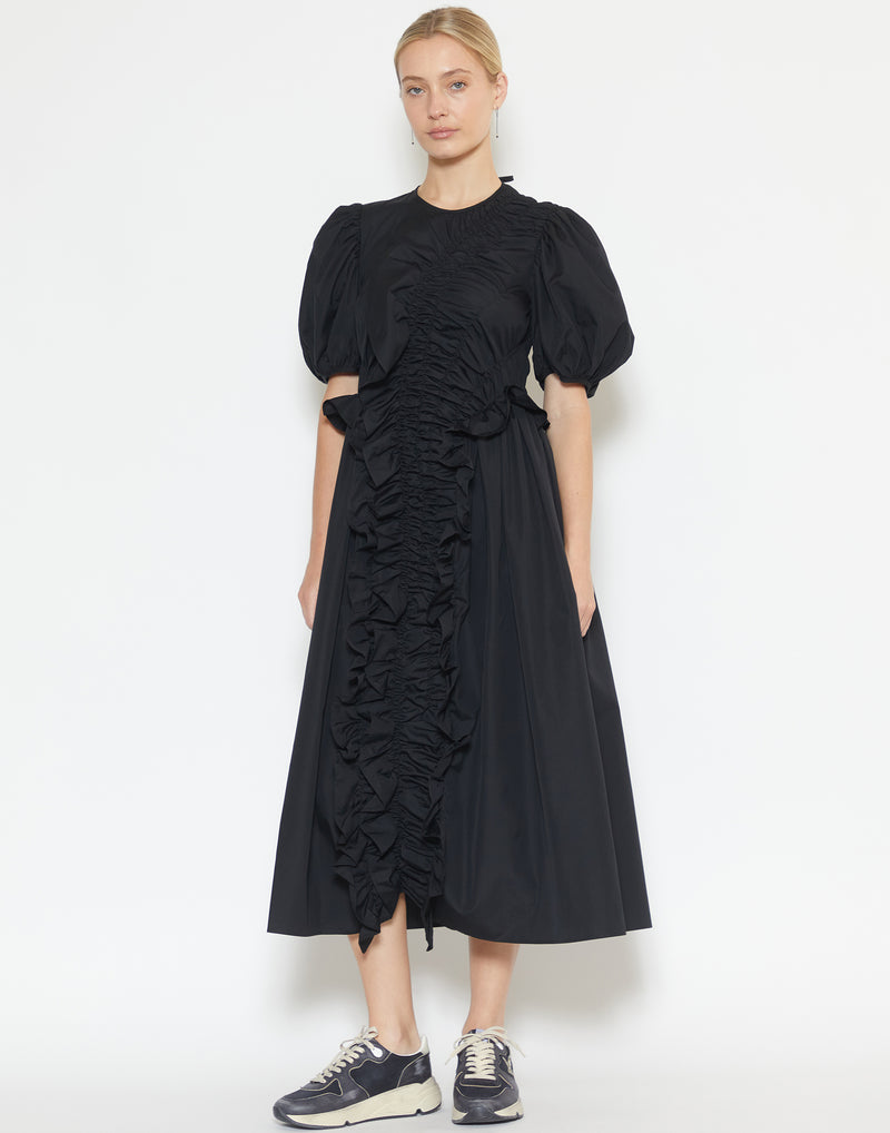 Black Cotton Poplin Oriella Dress