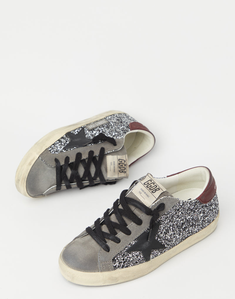 Glitter & Grey Suede Superstar Sneakers