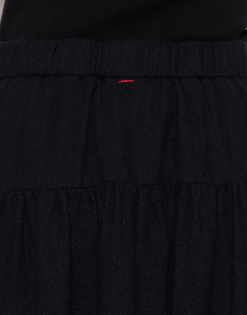 Black Washed Wool Up Up Skirt