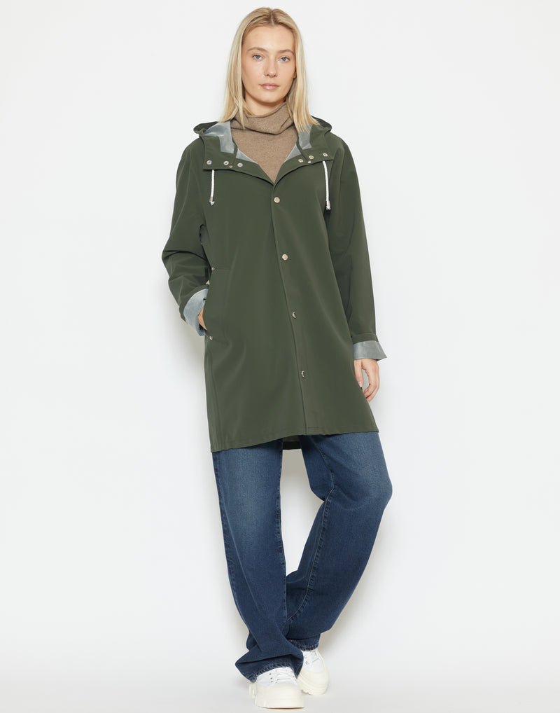 Matte Green Stockholm Lightweight Raincoat