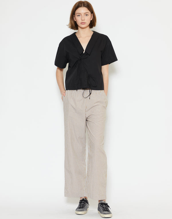 Desert Check Cotton Poplin Ease Trousers