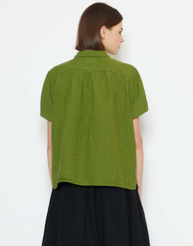 Verde Green Linen Cliff Shirt