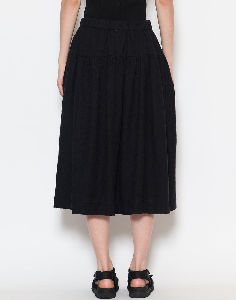 Black Washed Wool Up Up Skirt