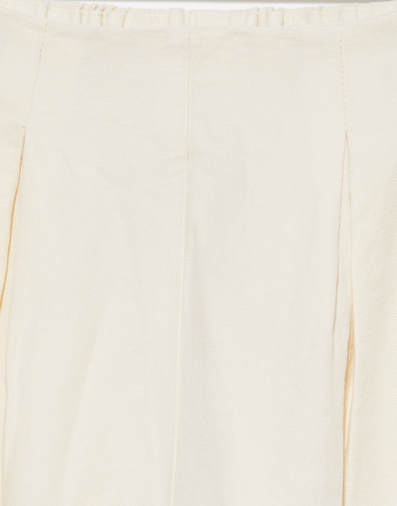 Off White Cotton & Linen Trousers