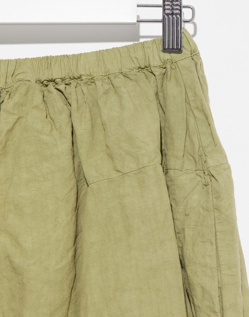 Army Green Cotton & Linen Coli Skirt