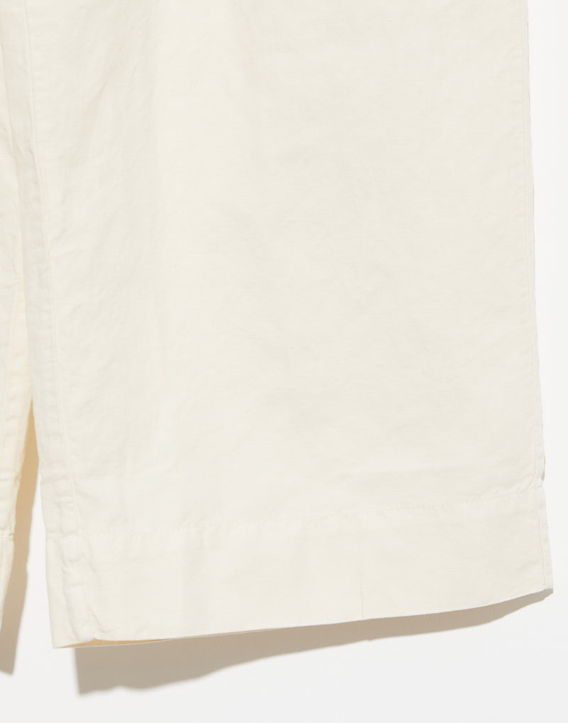 Off White Cotton & Linen Trousers