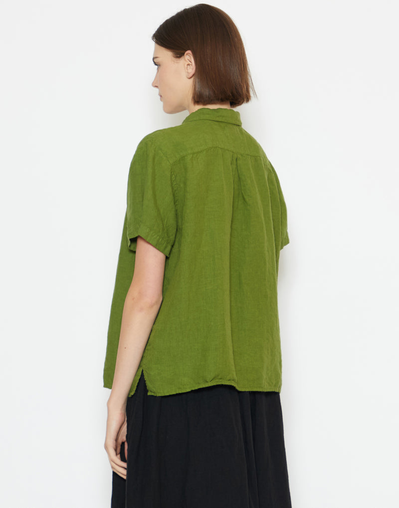 Verde Green Linen Cliff Shirt