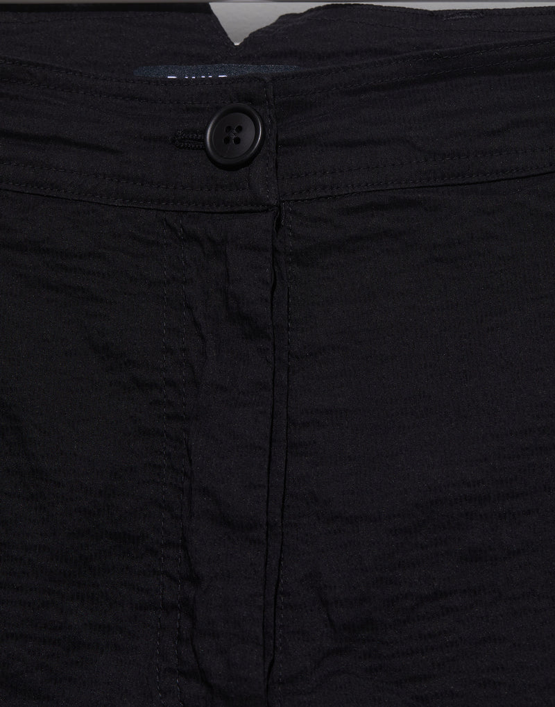 Black Linen & Cotton Blend Pants