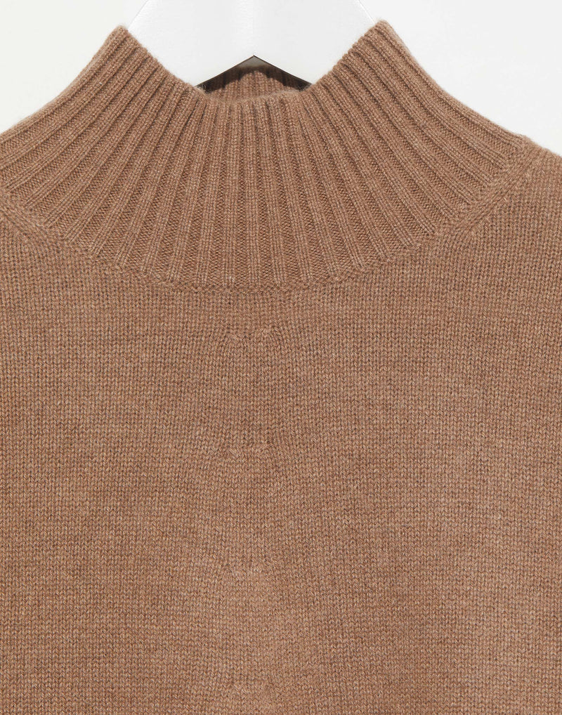 Whisky Cashmere Mock Neck Pullover