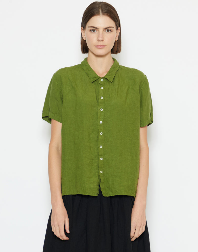 Verde Green Linen Cliff Shirt