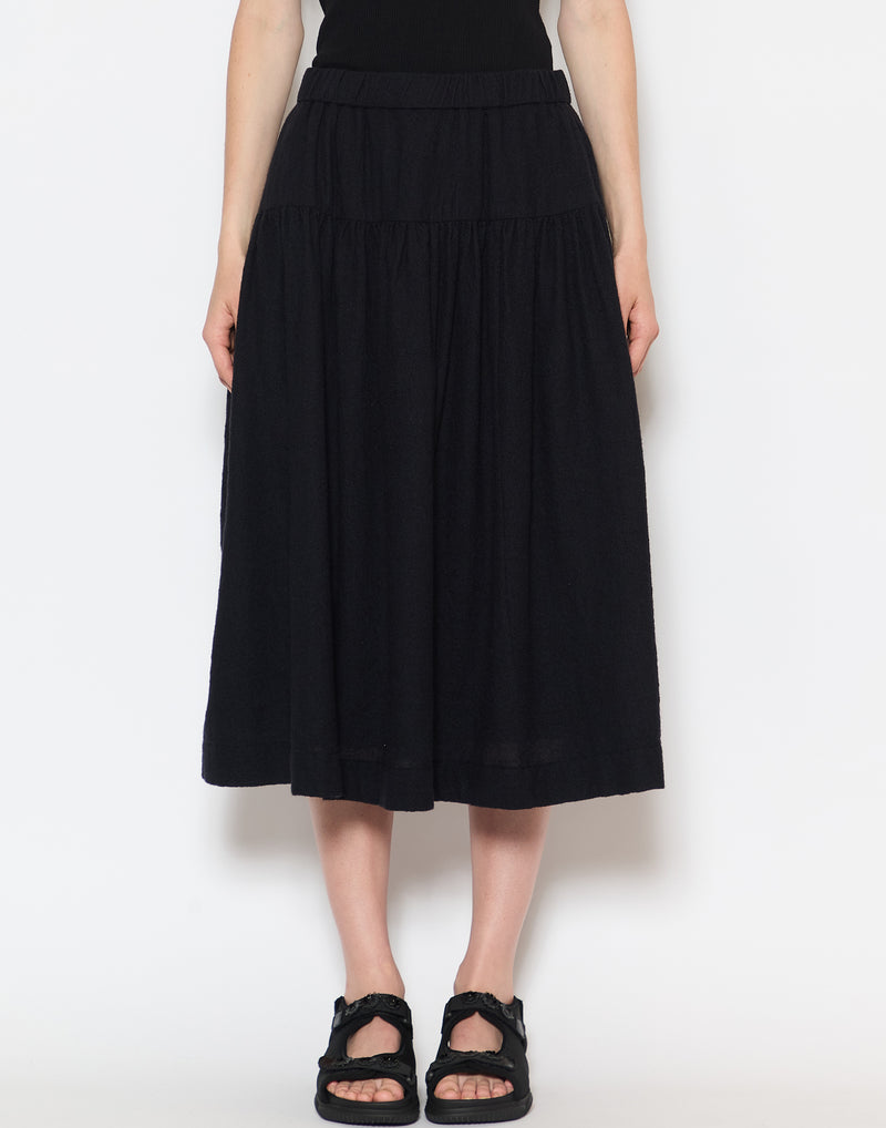 Black Washed Wool Up Up Skirt