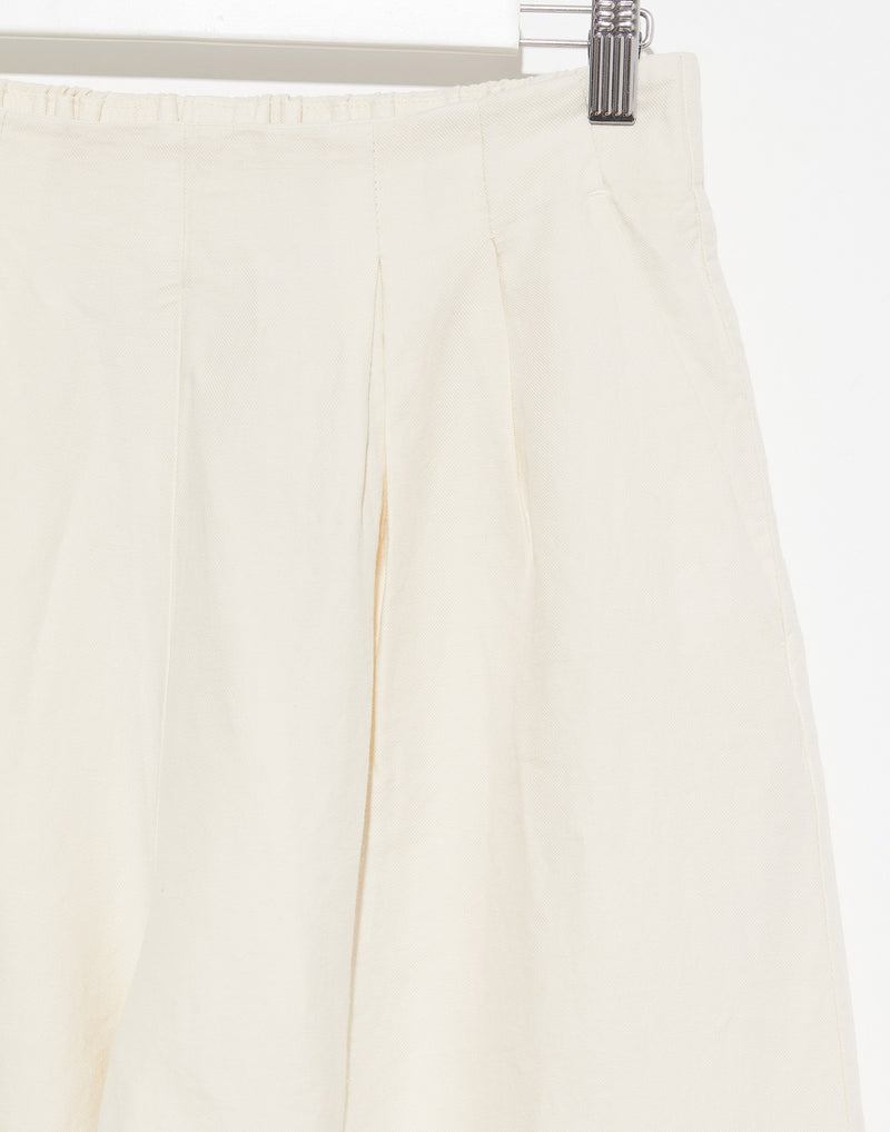 Off White Cotton & Linen Trousers