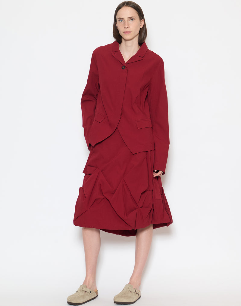 Red Viscose & Wool Blend Stretch Jacket