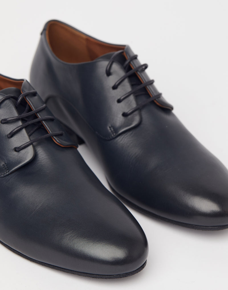 Midnight Leather Miniblocco Derby Shoes