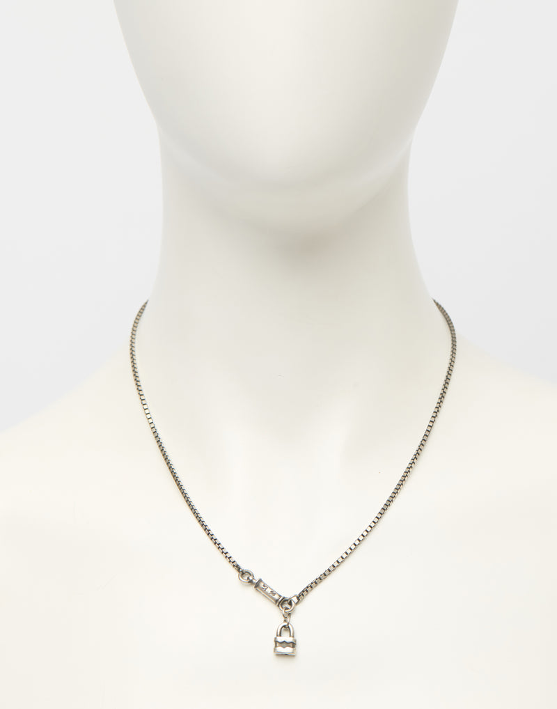 Silver Lock Symbol Necklace